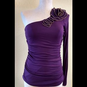 Purple one shoulder top. New with tags